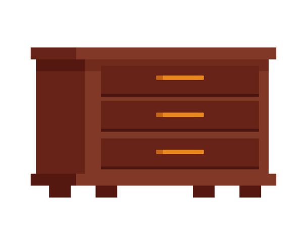 mobili in legno cassetto icona isolata - Vettoriali, immagini