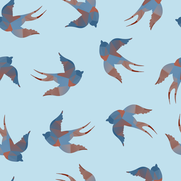 Abstract vector seamless with swallows - ベクター画像