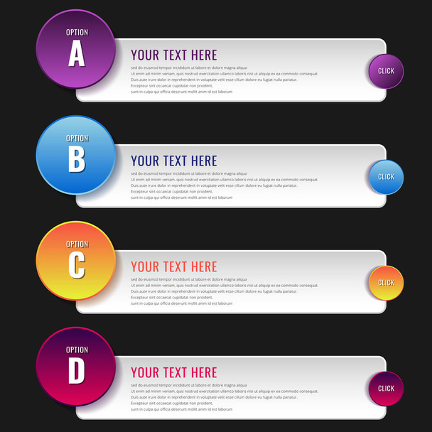 Infographic steps options geometric element with space for your text. Template for banner website, UI apps, business presentation, etc. Vector illustration - Vektor, kép