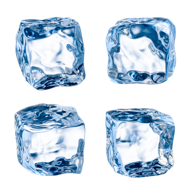 Cubi di ghiaccio su fondo bianco. Con percorso di ritaglio
 - Foto, immagini
