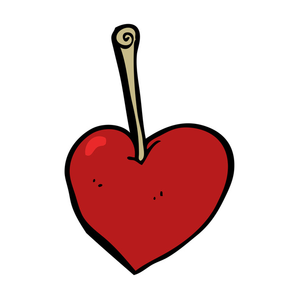 cartoon hart apple - Vector, afbeelding