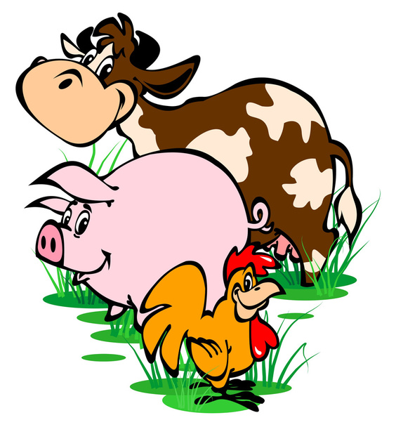 Farm animals - Vector, Image
