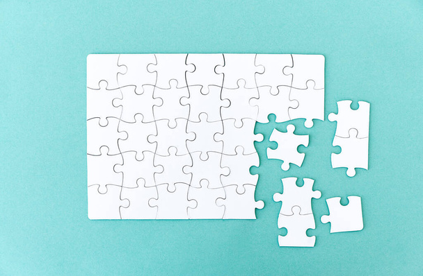 Unfinished jigsaw puzzle - Photo, image