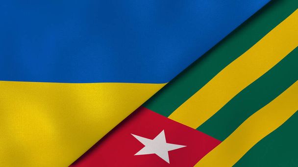 Ukrainan ja Togon liput. Laadukas yritystausta. 3d kuva
 - Valokuva, kuva