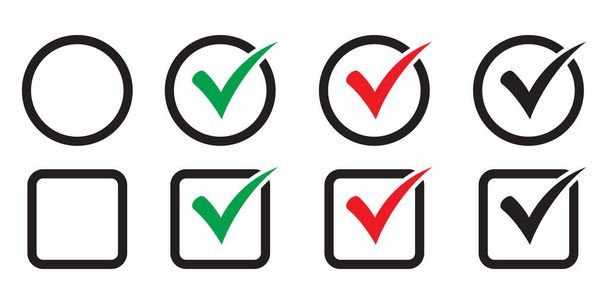 Checkbox set with blank and checked checkbox vector icon. - Vector, Image