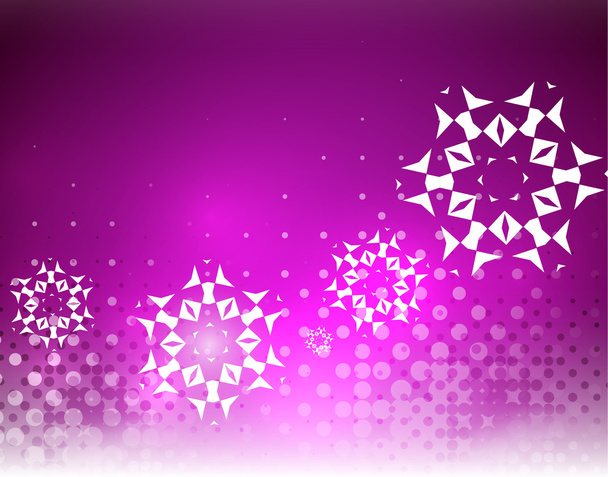Luces púrpuras de Navidad y copos de nieve
 - Vector, Imagen