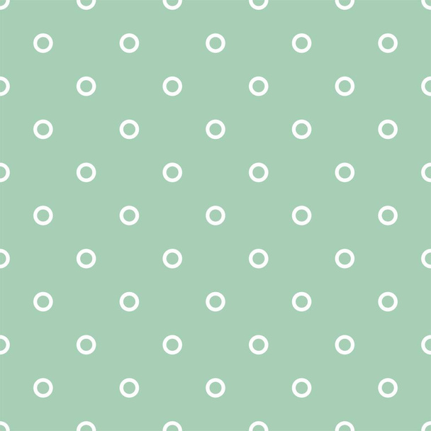Polka κουκκίδες σε πράσινο φόντο μέντα retro αδιάλειπτη διανυσματικό μοτίβο - Διάνυσμα, εικόνα