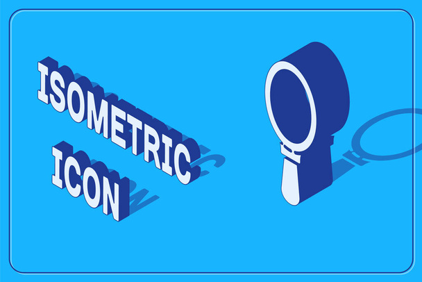 Isometric Hand mirror icon isolated on blue background. Vector Illustration - Vector, Image