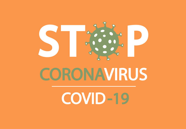 Stop Covid-19 Coronavirus concept inscriptie typografie ontwerp logo. - Vector, afbeelding