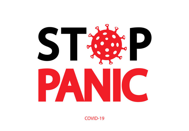 Covid-19 Coronavirus käsite kirjoitus typography.Stop paniikki
. - Vektori, kuva
