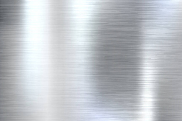 Realistic brushed metal texture. Polished stainless steel background. Vector illustration. - Vector, Image
