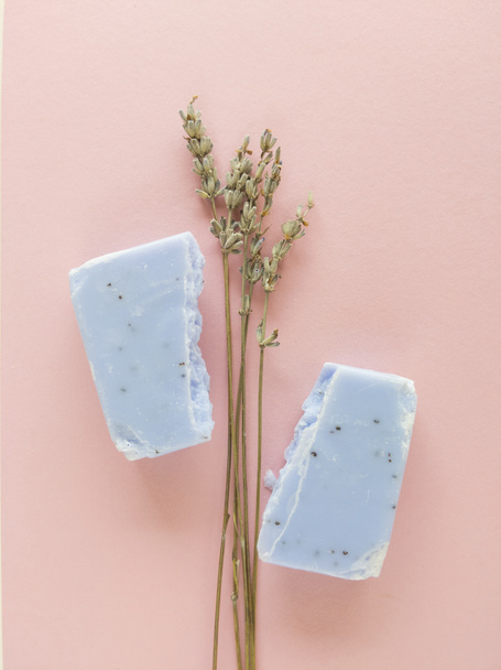 Homemade lavender soap bar. - Photo, Image