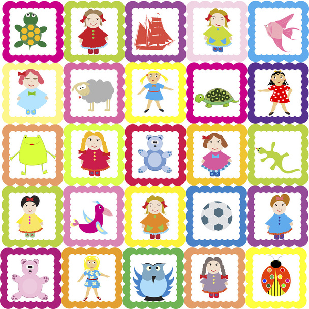 Baby background with various toys, for kindergarten - Photo, Image