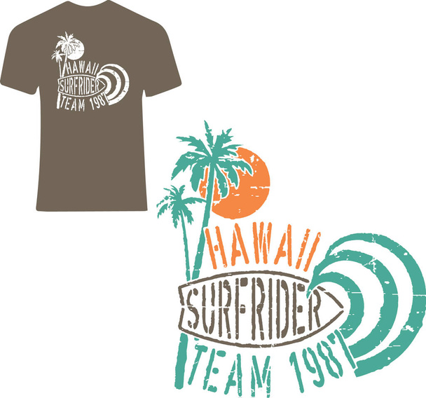 Création "Hawaii Surfrider Team" pour t-shirt, poster
... - Vecteur, image