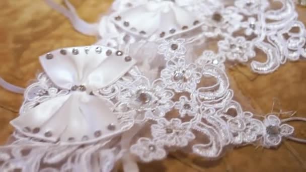 accessories bride gloves necklace earrings - Footage, Video