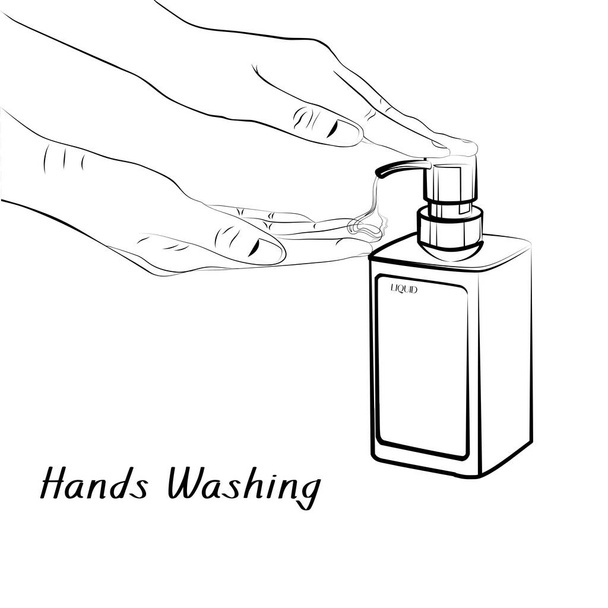 手洗浄｜健康・健康・概要アイコン - ベクター画像