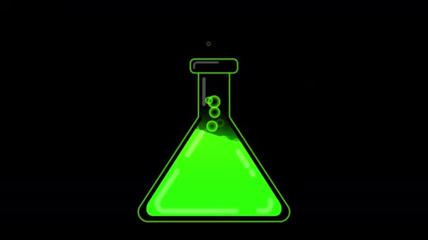 カラー液体を用いた医学的または科学的フラスコの概要背景.  - 映像、動画