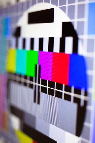 Test pattern on the screen. No signal. Pal test card. - Photo, Image