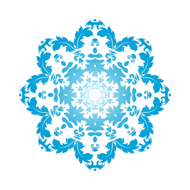 Circle Snowflake Ornaments. Blue Gradient Design. Vector Illustration. - Vettoriali, immagini