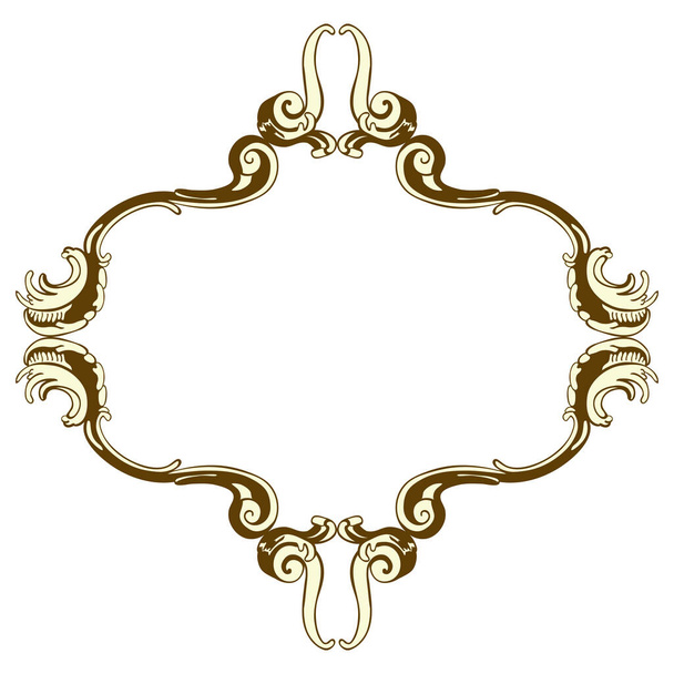 Vintage Frame With Retro Ornament Elements in Antique Rococo Style. Elegant  Decorative Design. Vector Illustration. - Vector, Image