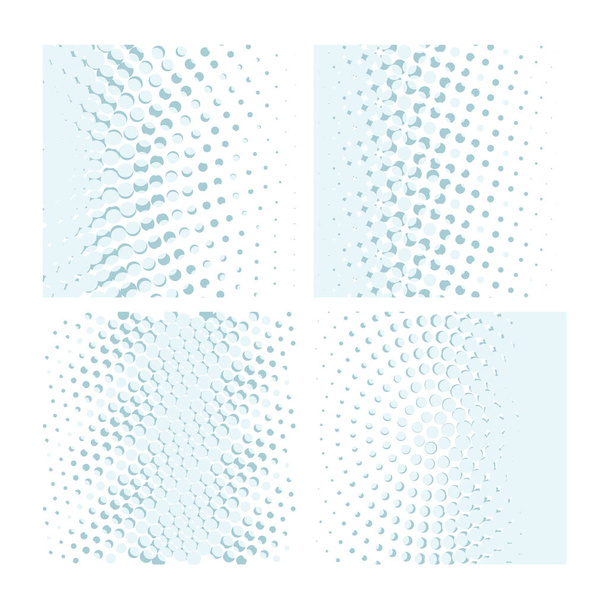 Vektoros illusztráció négy különböző féltónusú mintával. Félhang pontok fekete-fehér háttér vektor. Szett minták vintage stílusú illusztráció. - Vektor, kép