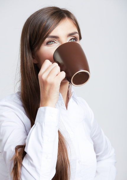 Business woman with cup - Foto, Imagem