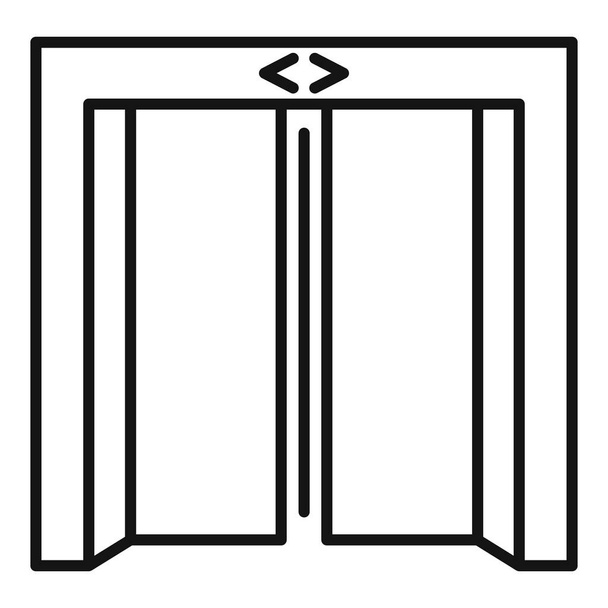 Down elevator icon, outline style - ベクター画像