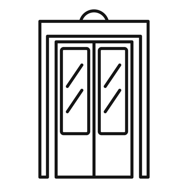 Electric elevator icon, outline style - ベクター画像
