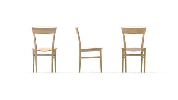 3D рендеринг мебели обеденного стола на белом фоне
 - Фото, изображение
