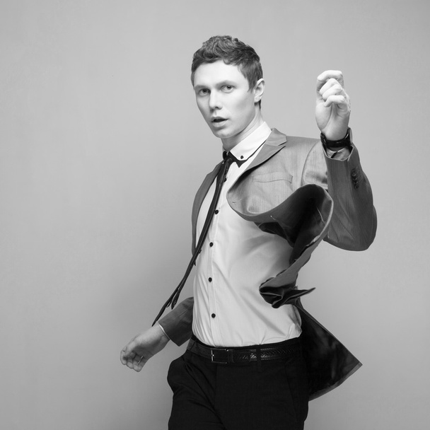 dynamic shot of Fashionable young male model - Valokuva, kuva
