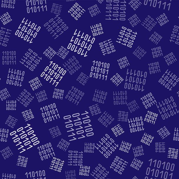 White Binary code icoon geïsoleerd naadloos patroon op blauwe achtergrond. Vector Illustratie - Vector, afbeelding
