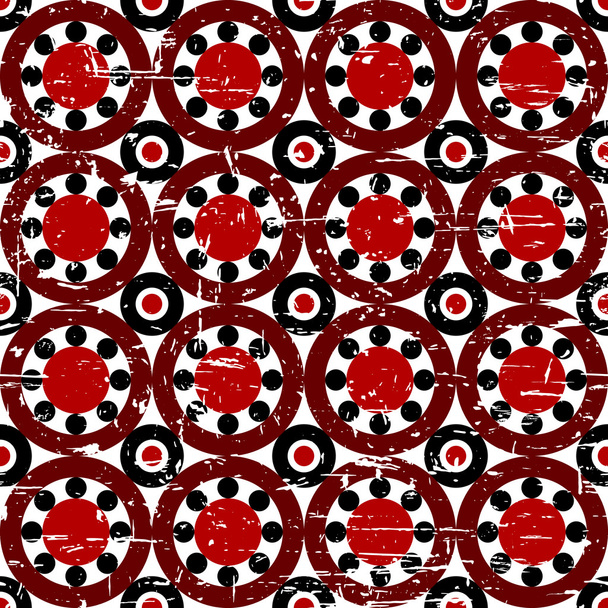 varrat nélküli piros és fekete grunge geometriai mintás - Vektor, kép