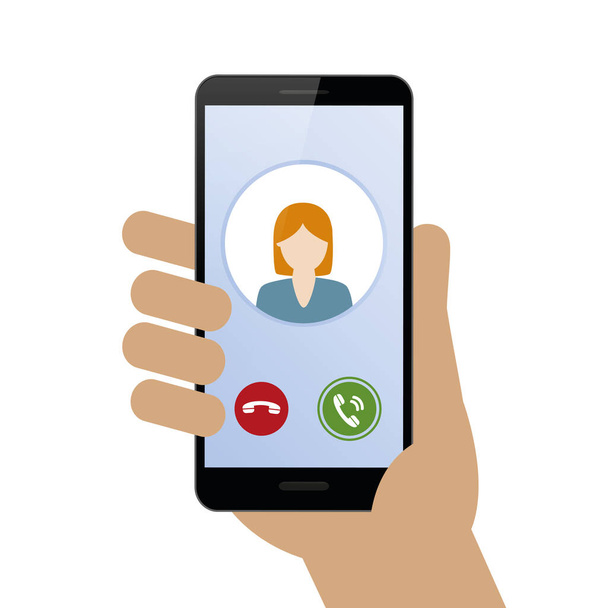 person calling with smartphone avatar - Vector, Image