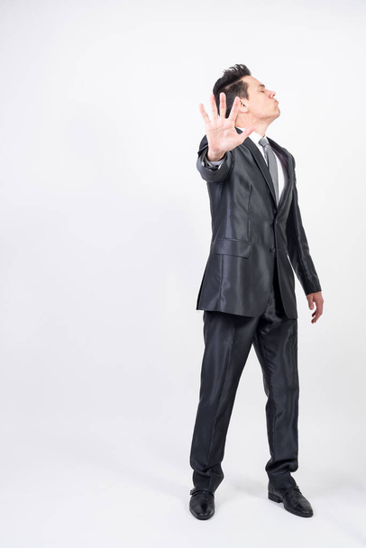 Angry man in suit. white background, full body - Foto, immagini
