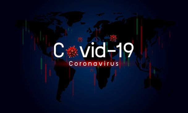 Covid-19 or Coronavirus impacts the global economy Stock market vector illustration - Vektor, obrázek