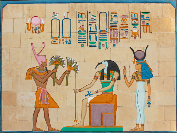 Antiga escultura hieroglífica egípcia & pinturas - arte faraônica
 - Foto, Imagem