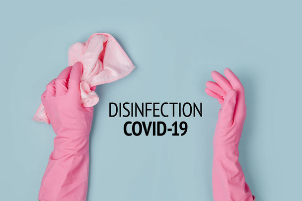 Spray to Cleaning and Disinfection Virus, Covid-19, Coronavirus Disease, Preventive Measures.  Sanitation and cleaner washing. Virus being killed by spray, disinfectant solution. Stop Covid-19. - Foto, Bild
