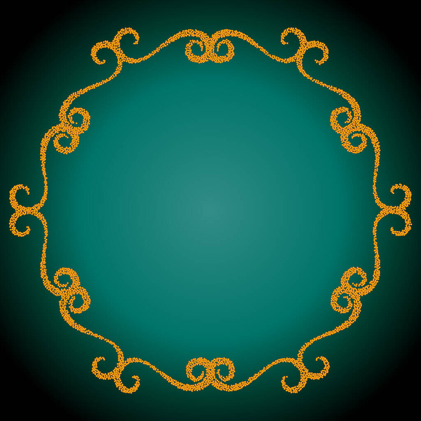 Moldura arabesca redonda pontilhada - ilustração vetorial
 - Vetor, Imagem