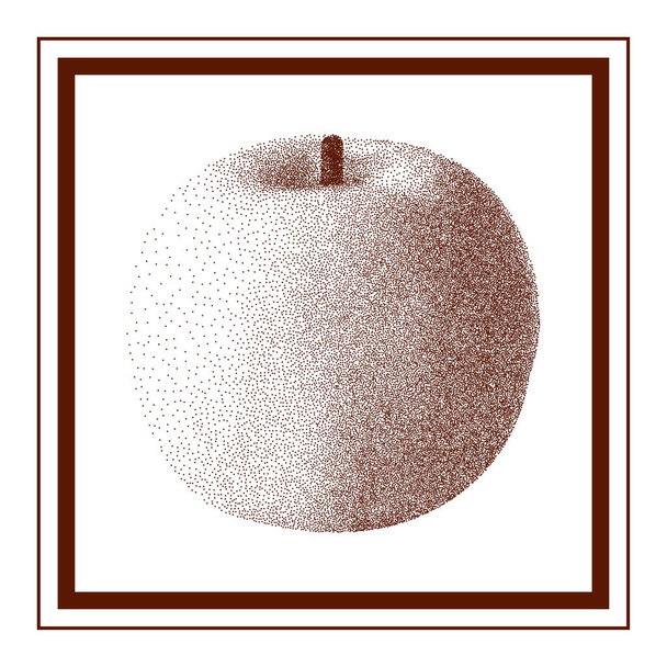 Stippled Apple in Old Style    - vector illustration  - Vector, Image