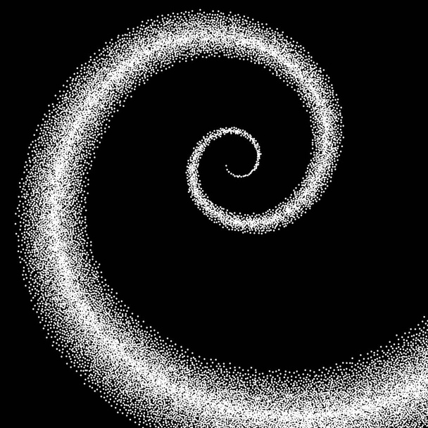 Spirale pointillée sur noir - illustration vectorielle
  - Vecteur, image