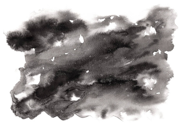 Abstract expressive horizontal black ink stain - Φωτογραφία, εικόνα