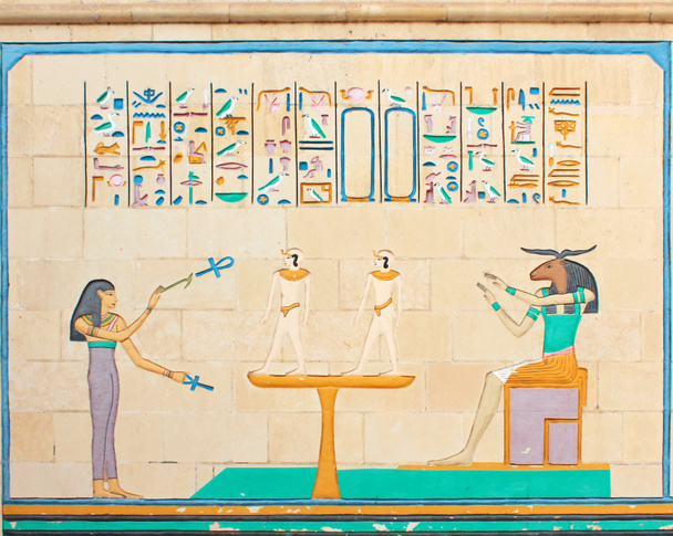 Ancienne sculpture hiéroglyphique égyptienne & peintures - art pharaonique
 - Photo, image