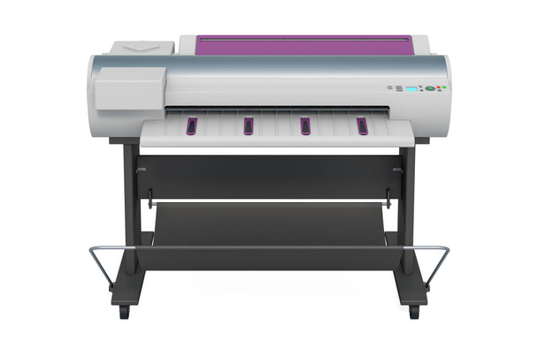 Plotter, impresora de inyección de tinta de gran formato. Representación 3D aislada sobre fondo blanco
 - Foto, Imagen