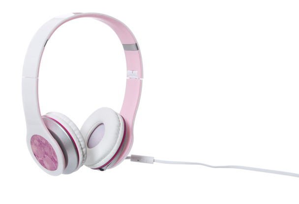 różowe słuchawki - Zdjęcie, obraz