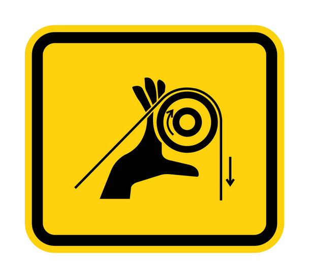 Signo de símbolo de rodillos de enredo de mano, ilustración vectorial, aislamiento en la etiqueta de fondo blanco .EPS10  - Vector, Imagen