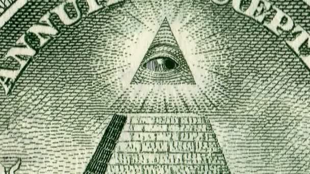 4K. The All Seeing Eye Of Providence On the Reverse Of The American Dollar. - Záběry, video