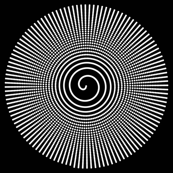 Stippled Spiral on Black  - vector illustration  - Vector, Image