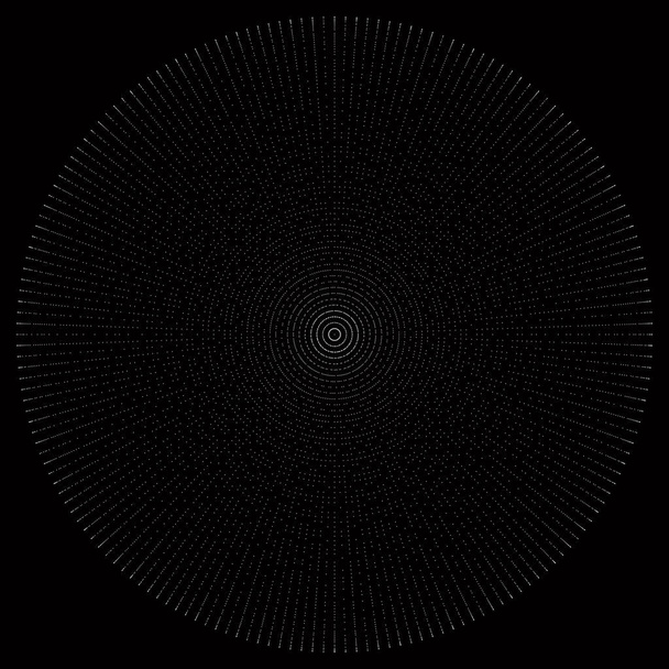 Stippled Spiral on Black - vektor illusztráció  - Vektor, kép