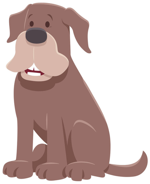 Cartoon Illustration of Funny Brown Dog Comic Animal Character - Vektor, kép