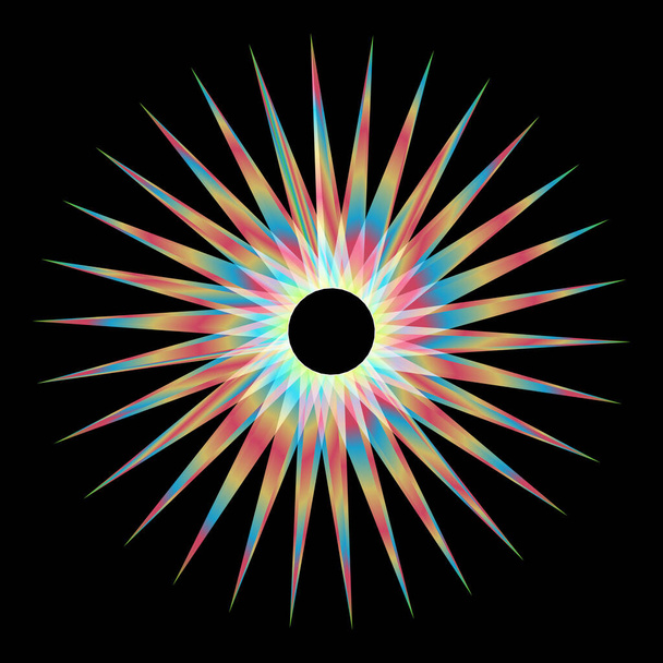 Многоцветная яркая звезда - векторная иллюстрация  - Вектор,изображение